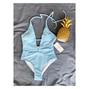 ZAFUL Baby Blue One Piece Swim Suit 🍍
